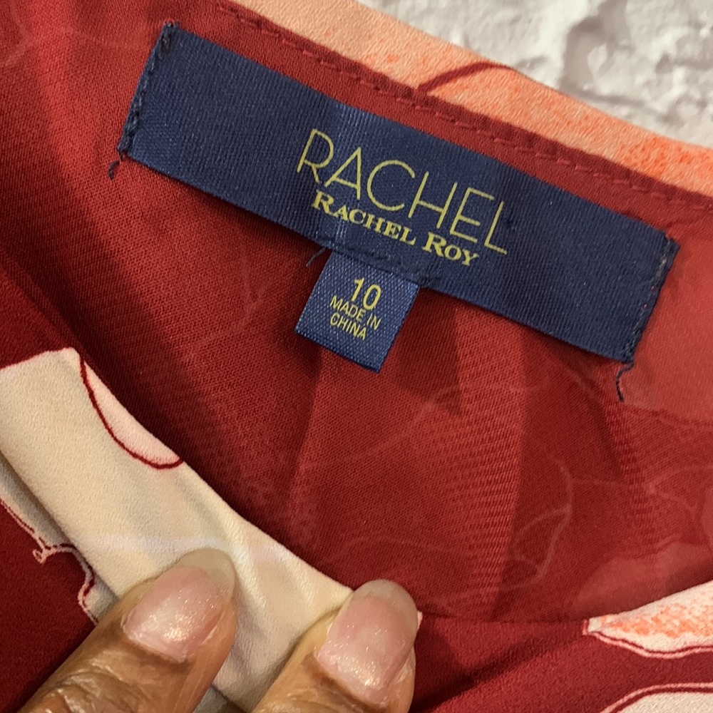 Rachel Roy Rita Maxi Dress Red White 10 Ruffles Tiered Travel Cruise Wedding - Picture 3 of 17